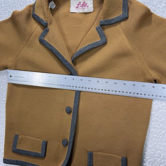VTG Lisabella Wool Knit Blazer Women’s 12 Hong Kong 60s Mod Indie Retro Boho - Picture 13 of 14